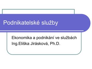 Podnikatelské služby