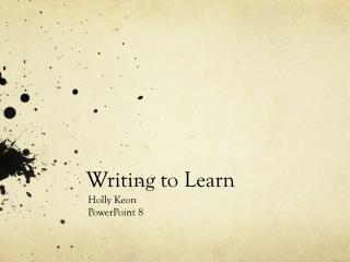 Writing to Learn