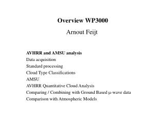 Overview WP3000 Arnout Feijt