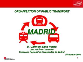 D. Carmen Sanz Pardo Jefa del Área Comercial Consorcio Regional de Transportes de Madrid