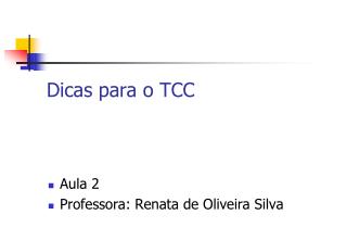 Dicas para o TCC