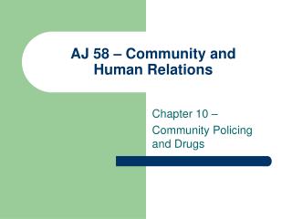 AJ 58 – Community and Human Relations