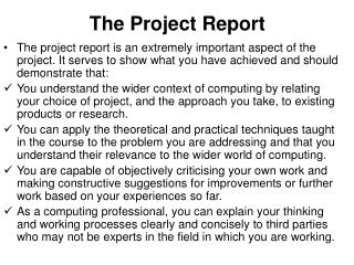 The Project Report