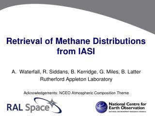 Retrieval of Methane Distributions from IASI