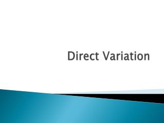 Direct Variation