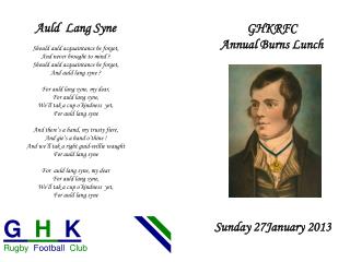 GHKRFC Annual Burns Lunch