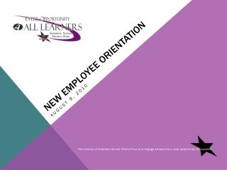 New employee orientation