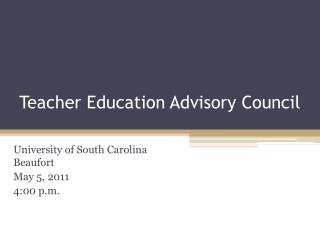 Teacher Education Advisory Council