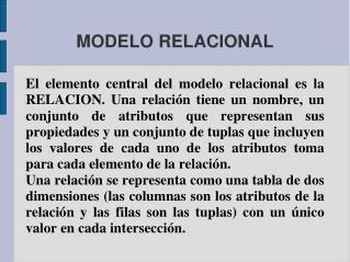 MODELO RELACIONAL