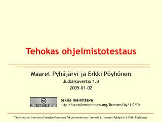 Tehokas ohjelmistotestaus