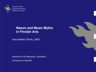 Nature and Music Myths in Finnish Arts