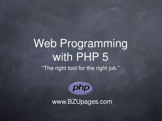 Web Programming with PHP 5