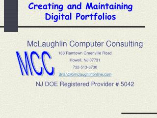 McLaughlin Computer Consulting 183 Ramtown Greenville Road Howell, NJ 07731 732-513-8730