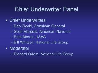 Chief Underwriter Panel
