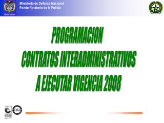 PROGRAMACION CONTRATOS INTERADMINISTRATIVOS A EJECUTAR VIGENCIA 2008