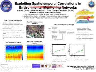 Exploiting Spatiotemporal Correlations in Environmental Monitoring Networks