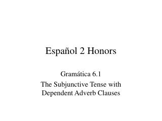 Español 2 Honors