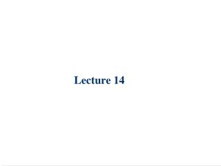 Lecture 14