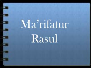 Ma’rifatur Rasul