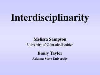 Interdisciplinarity