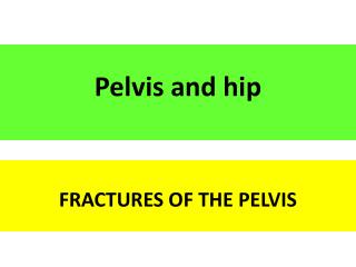 Pelvis and hip