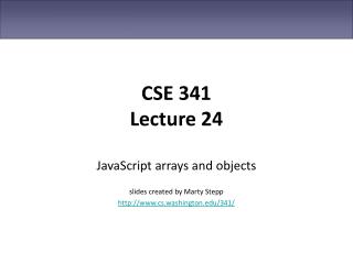 CSE 341 Lecture 24