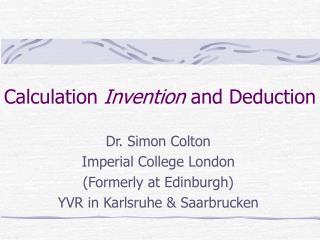Calculation Invention and Deduction