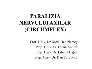 PARALIZIA NERVULUI AXILAR (CIRCUMFLEX)