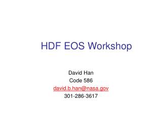 HDF EOS Workshop