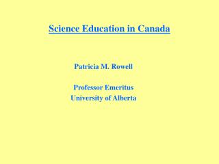 Science Education in Canada