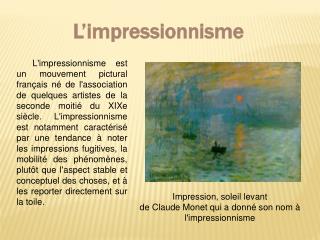 L’impressionnisme