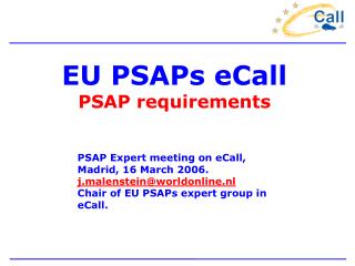EU PSAPs eCall PSAP requirements