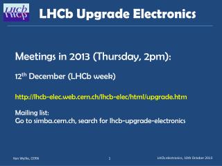 LHCb Upgrade Electronics