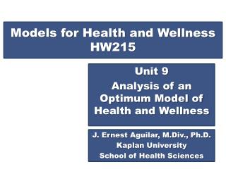 Models for Health and Wellness HW215