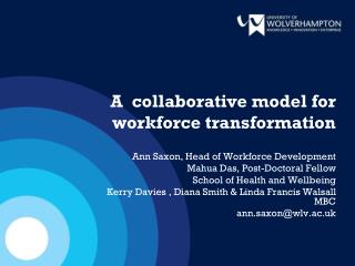 A collaborative model for workforce transformation