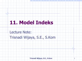 11. Model Indeks