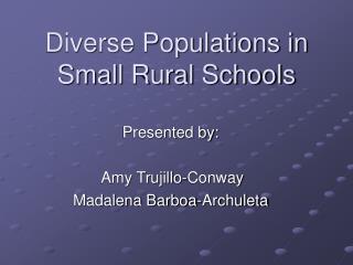 Diverse Populations in Small Rural Schools