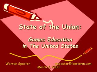 State of the Union: Games Education in The United States