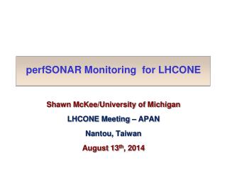 perfSONAR Monitoring for LHCONE