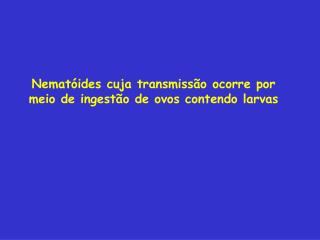 Nematóides cuja transmissão ocorre por meio de ingestão de ovos contendo larvas