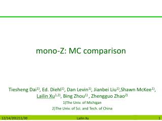 mono-Z: MC comparison