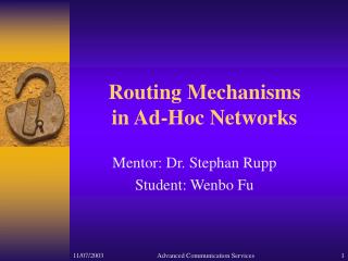 Routing Mechanisms in Ad-Hoc Networks