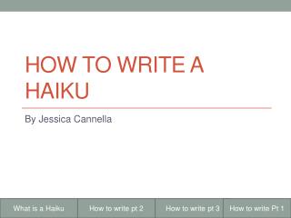 How to Write a Haiku