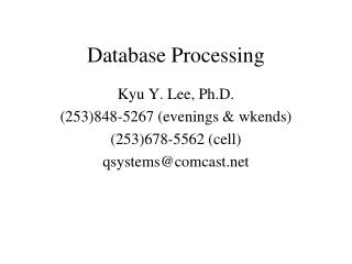 Database Processing