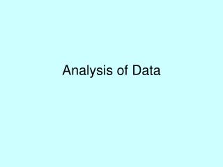 Analysis of Data