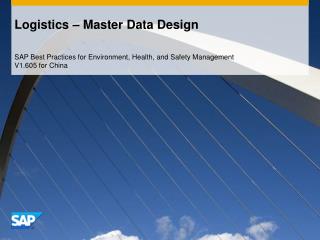 Logistics – Master Data Design