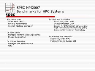 SPEC MPI2007 Benchmarks for HPC Systems
