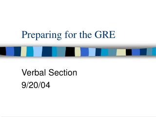 Preparing for the GRE