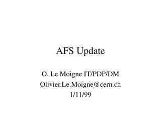 AFS Update