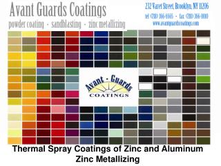 Thermal Spray Coatings of Zinc and Aluminum Zinc Metallizing